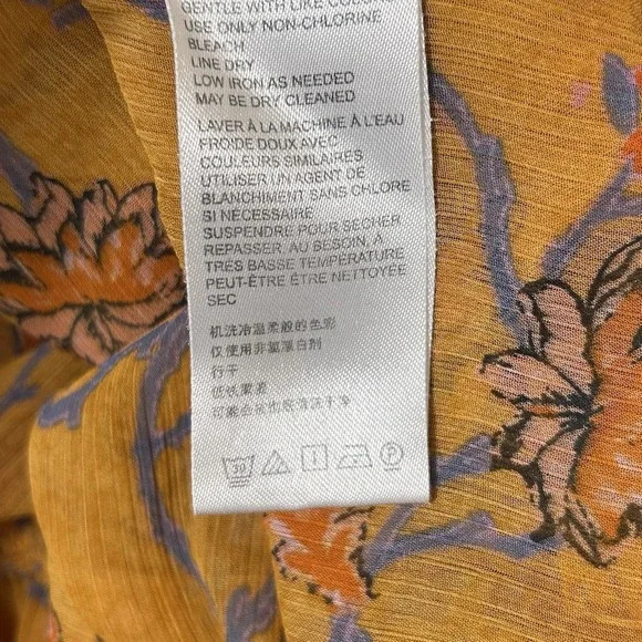 Free People Tunic Dress Keeping Up with Kara Orange Floral SHEER Boho Festival L - Picture 11 of 12